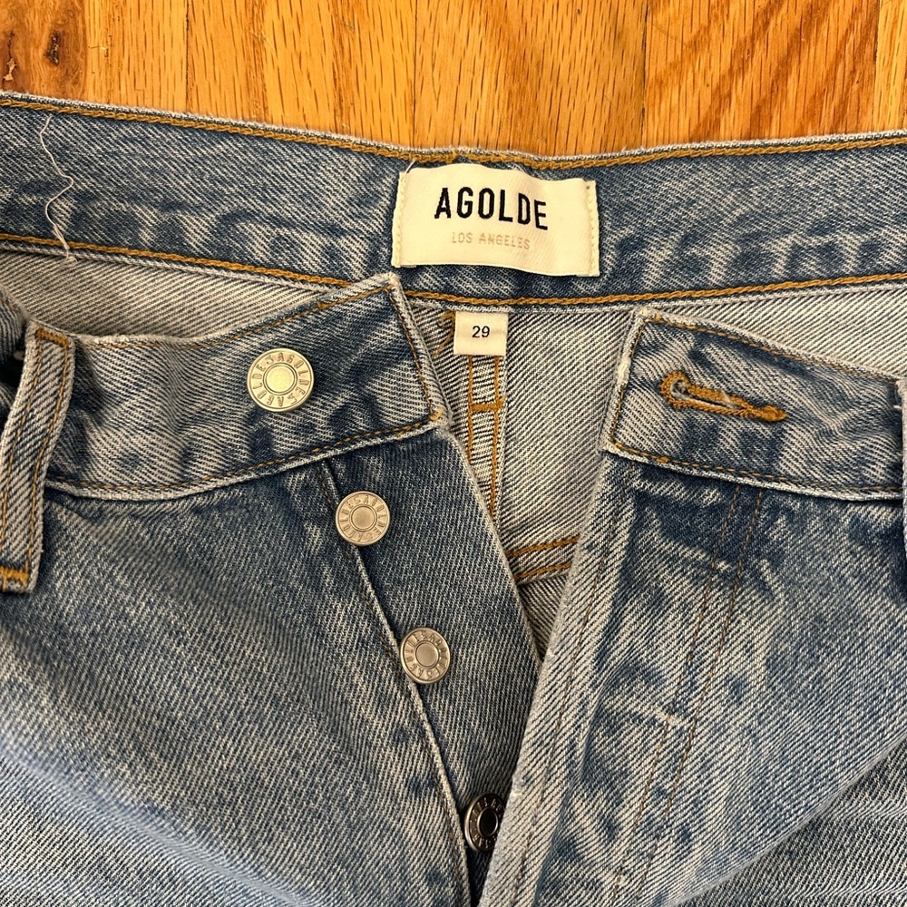 Agolde High-Rise Wide Leg Jeans in Light Blue - Picture 6 of 11